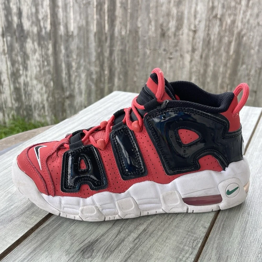 Nike Air More Uptempo Shoes Boys 6Y Red Black 